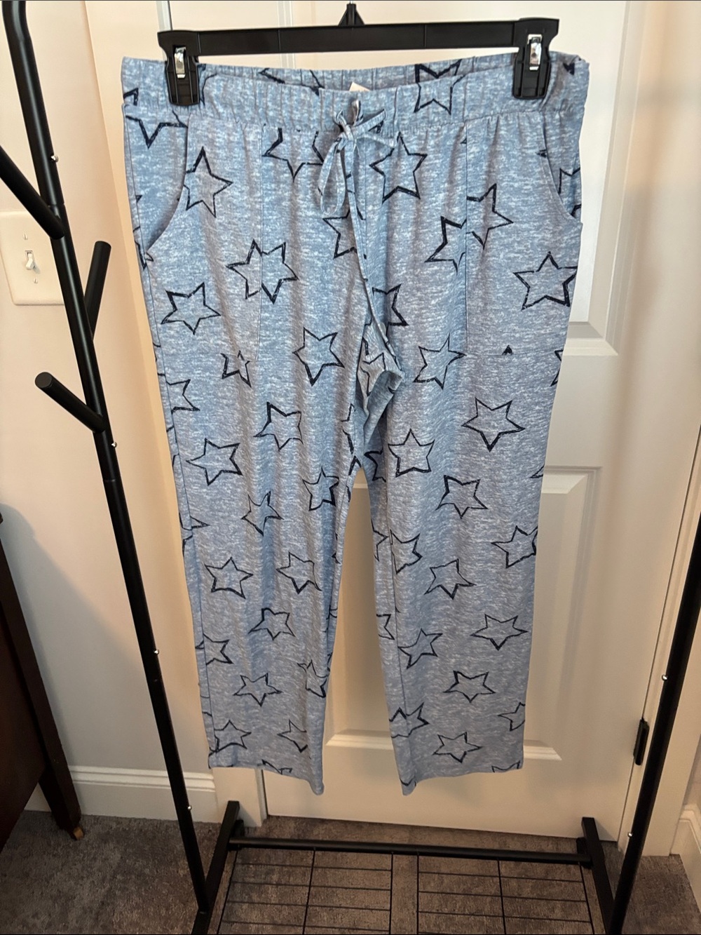 Lucky Brand Light Blue Star-Print Pajama Pants